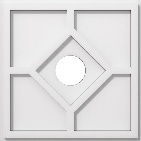 Ekena Millwork Embry Architectural Grade PVC Contemporary Ceiling Medallion, 14"OD x 3"ID x 4 3/4"C x 1"P CMP14EY-03000